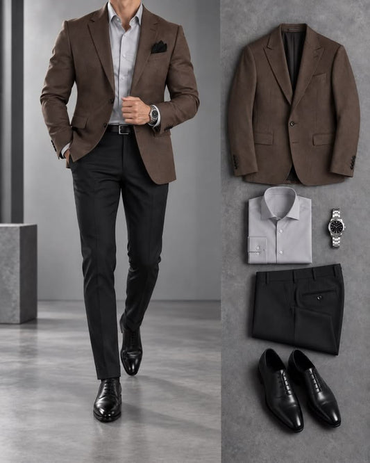 Men's Slim Fit Blazer, Shirts & Pants 3 Piece Set