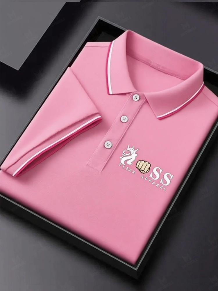 Men's Business Printed Short Sleeve Polo Shirt