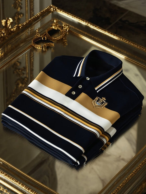 Men's Vintage Business Long Sleeve Polo Shirt