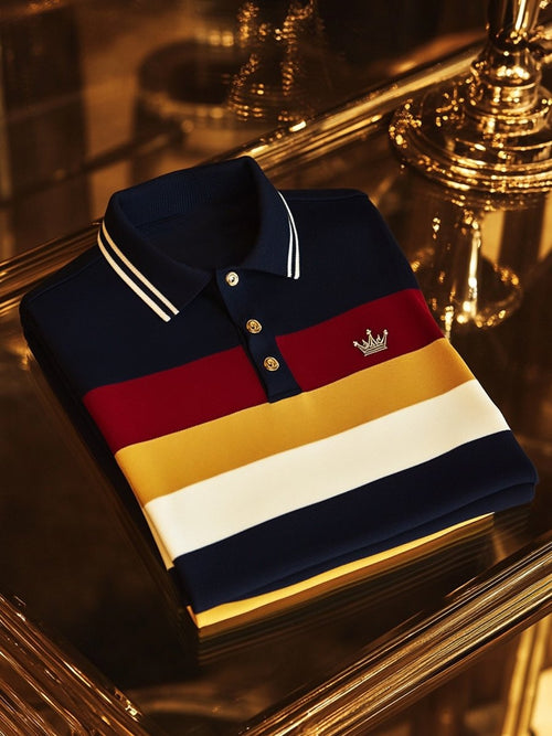 Men's Vintage Business Long Sleeve Polo Shirt
