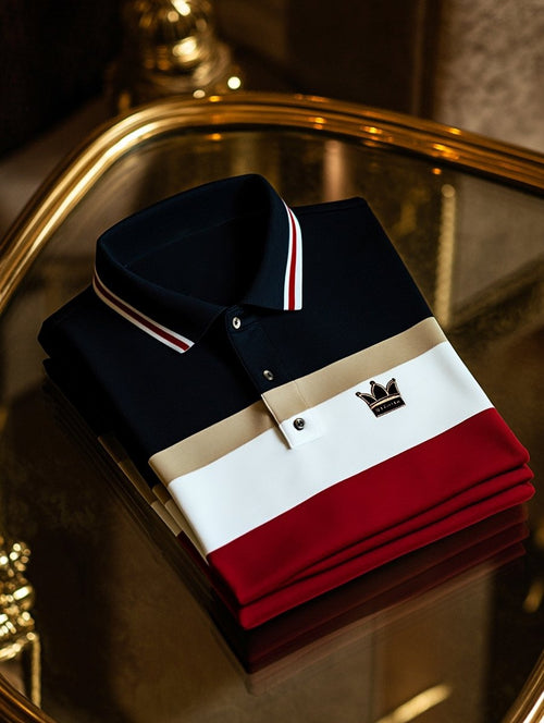 Men's Vintage Business Long Sleeve Polo Shirt