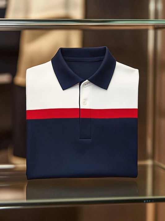 Men's Classic Business   Logo Short Sleeve Polo Shirt