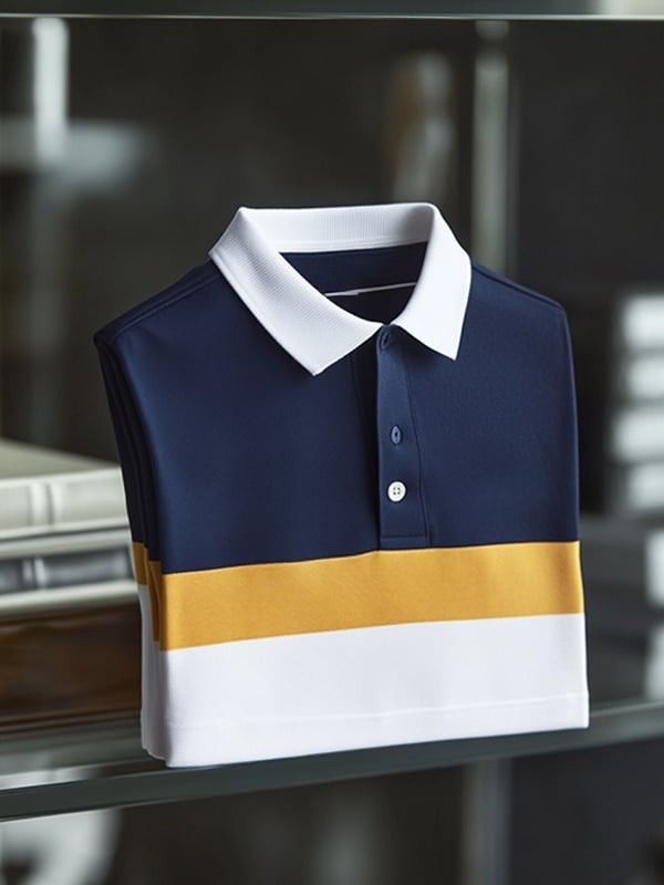 Men's Classic Business   Logo Short Sleeve Polo Shirt