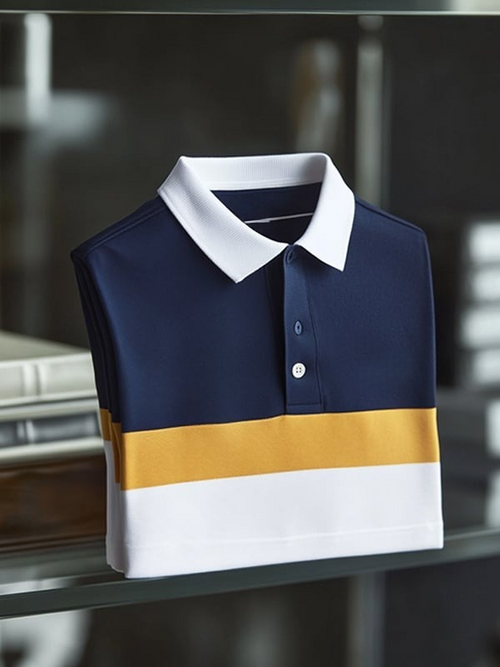 Men's Classic Business   Logo Short Sleeve Polo Shirt