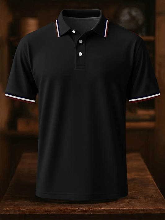 Men's Retro Business Design Printed Casual POLO Shirt