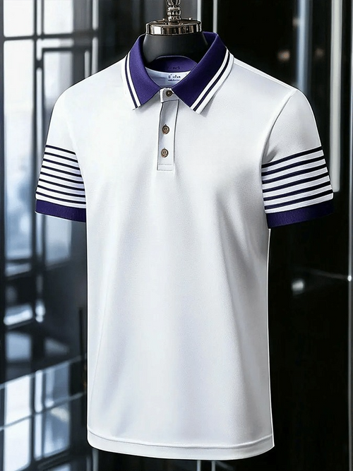 Men's Retro Business Design Printed Casual POLO Shirt