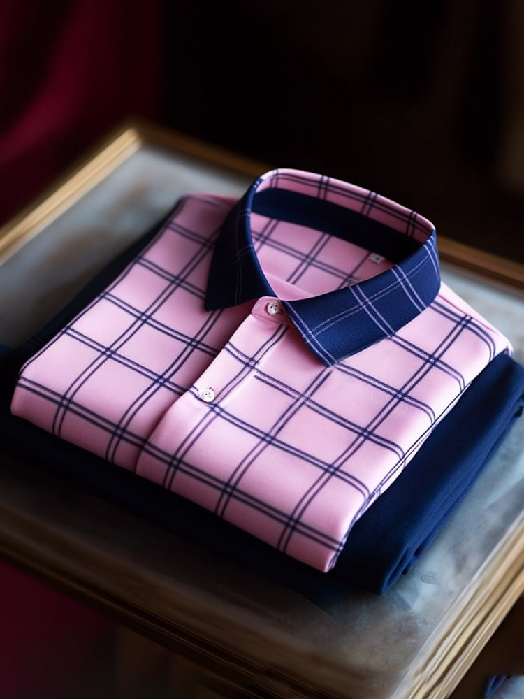 Men's Classic Business Logo Button Short Sleeve Polo Shirt