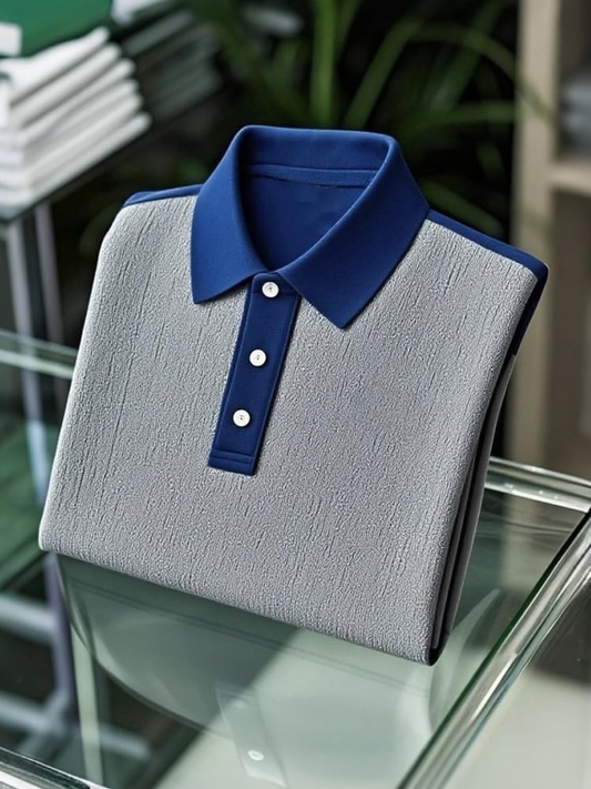 Men's Business Casual Button Short Sleeve Polo Shirt