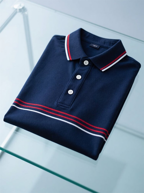 Men's Business Casual Button Short Sleeve Polo Shirt