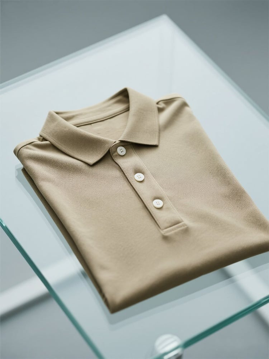 Men's Business Casual Button Short Sleeve Polo Shirt