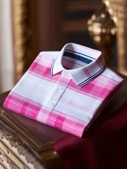 Men's Classic Business Logo Button Short Sleeve Polo Shirt