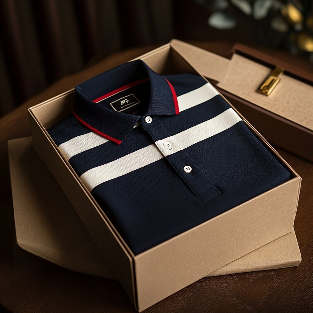 Men's Business Casual   Embroidered Button Short Sleeve Polo Shirt