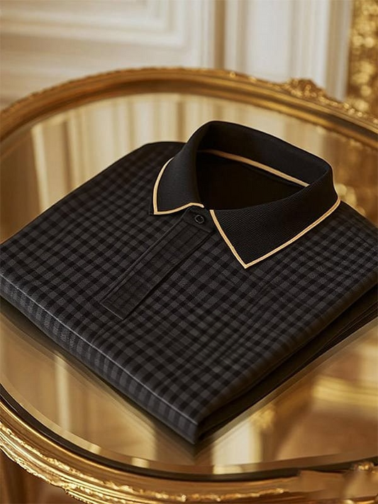 Men's Classic Business Logo Button Short Sleeve Polo Shirt