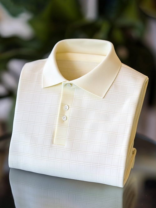 Men's Business Casual Button Short Sleeve Polo Shirt