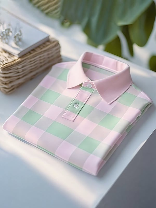 Men's Classic Business Logo Button Short Sleeve Polo Shirt