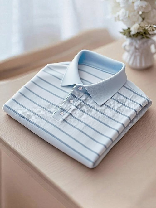 Men's Business Casual Button Short Sleeve Polo Shirt