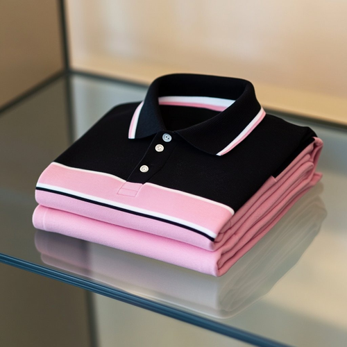Men's Business Casual Embroidered   Button Short Sleeve Polo Shirt