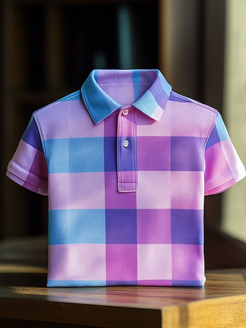Men's Classic Business Logo Button Short Sleeve Polo Shirt