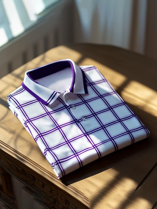 Men's Classic Business Logo Button Short Sleeve Polo Shirt