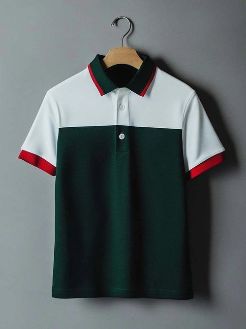 Men's Business Casual Button Short Sleeve Polo Shirt