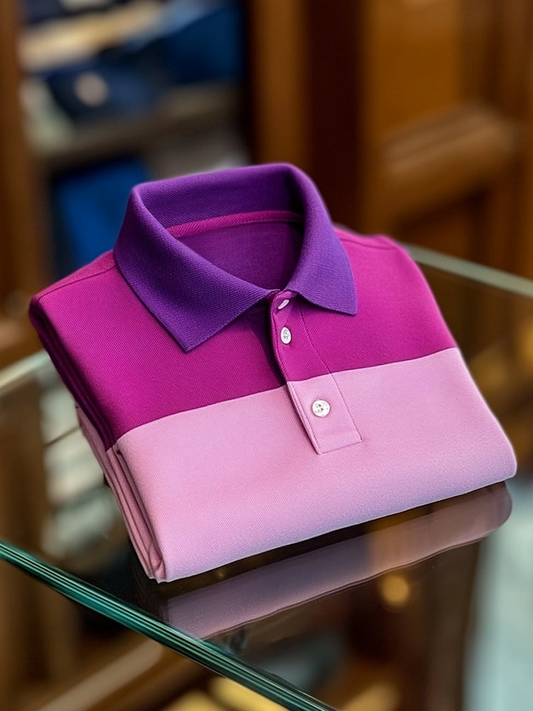 Men's Business Casual Button Short Sleeve Polo Shirt