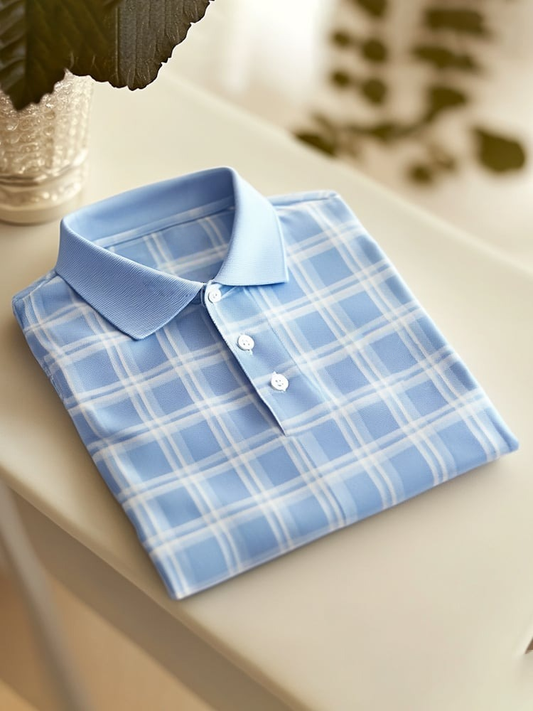 Men's Classic Business Logo Button Short Sleeve Polo Shirt