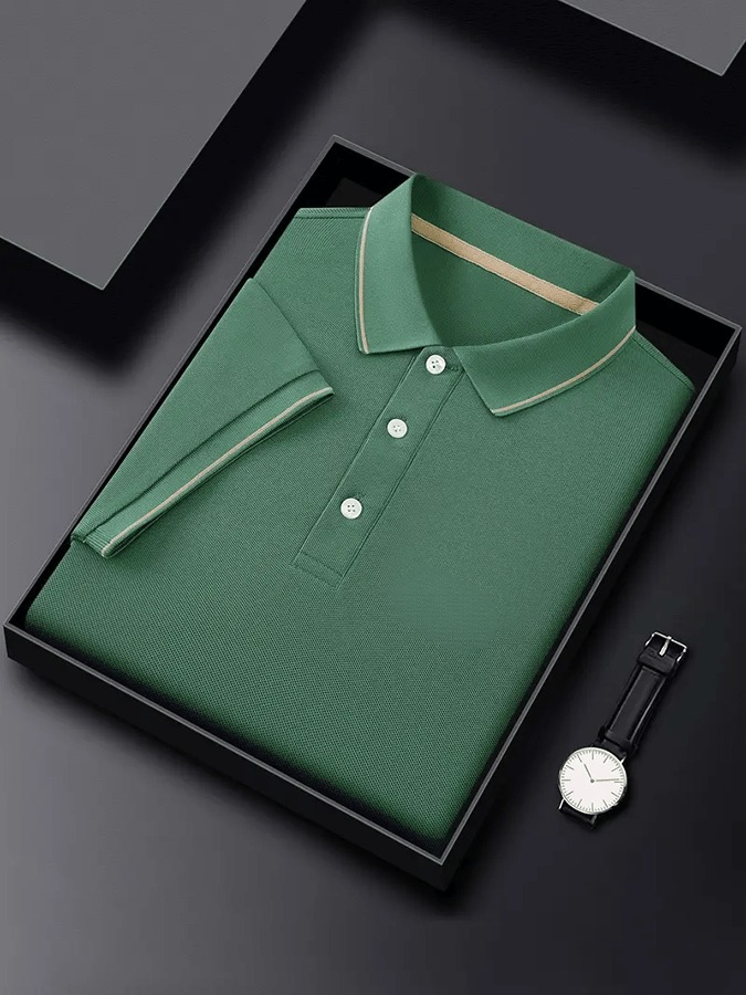 Men's Business Casual Printed Polo Shirt