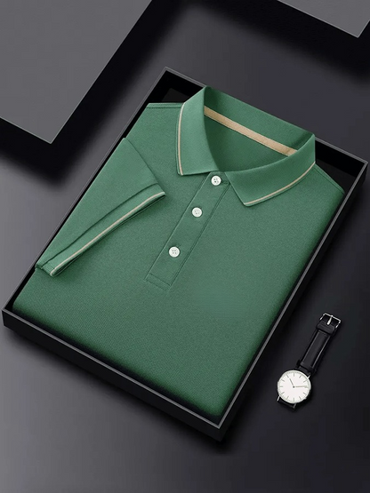 Men's Business Casual Printed Polo Shirt