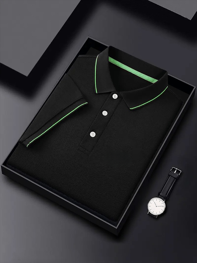 Men's Business Casual Printed Polo Shirt