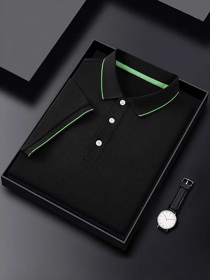 Men's Business Casual Printed Polo Shirt