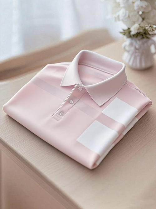 Men's Smart Casual Color Block Logo Button Short Sleeve Polo Shirt
