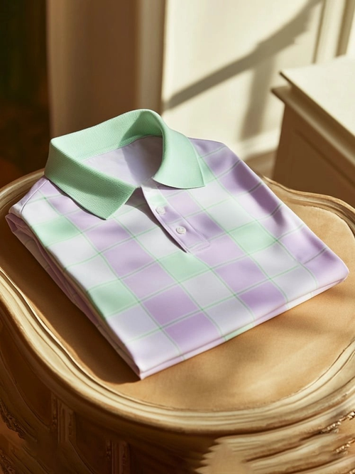 Men's Classic Business Logo Button Short Sleeve Polo Shirt