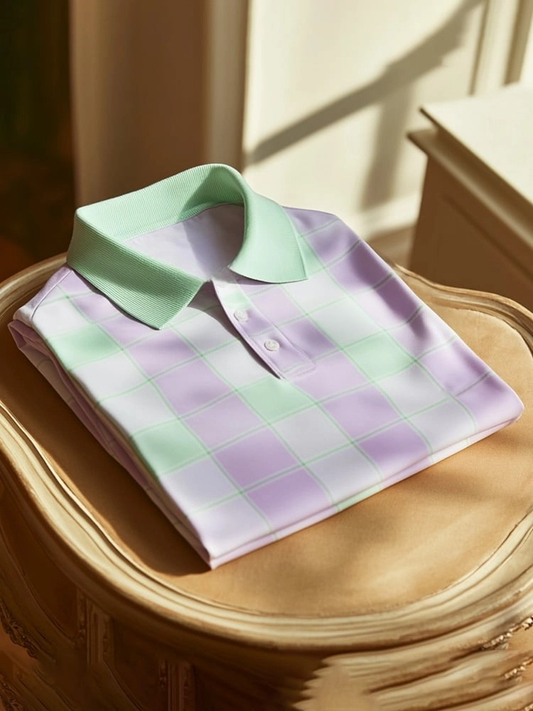 Men's Classic Business Logo Button Short Sleeve Polo Shirt
