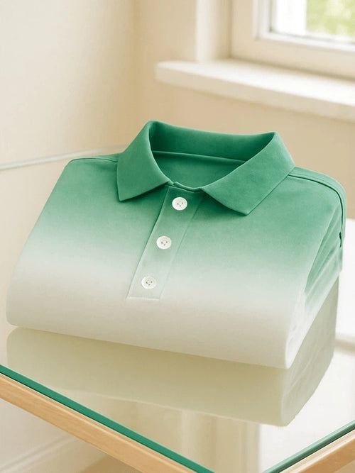 Men's Business Casual Printed Short Sleeve Polo Shirt