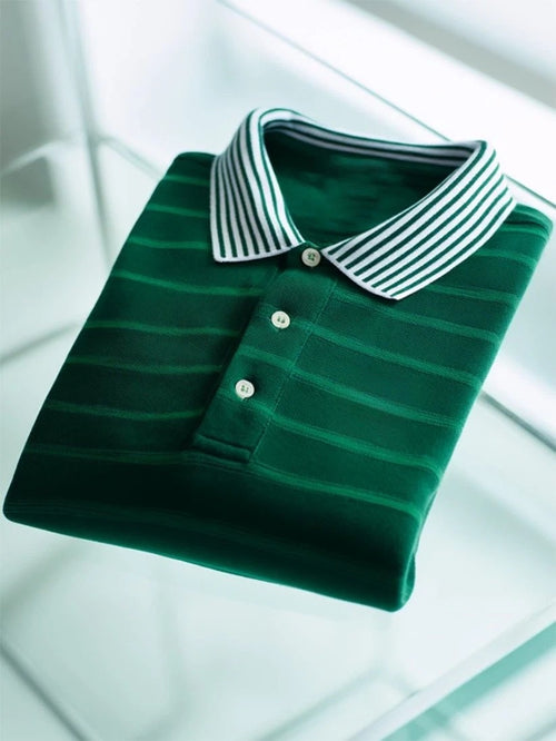 Men's Business Casual Button Short Sleeve Polo Shirt