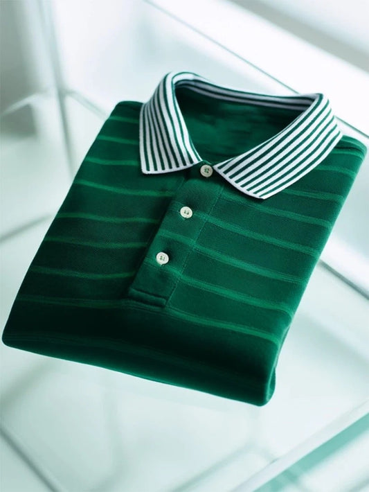 Men's Business Casual Button Short Sleeve Polo Shirt