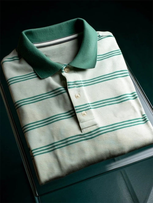 Men's Business Casual Button Short Sleeve Polo Shirt