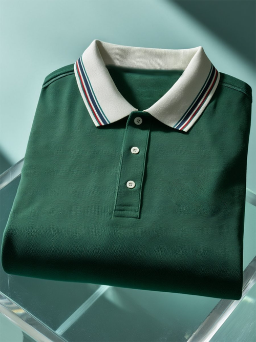 Men's Business Casual Button Short Sleeve Polo Shirt