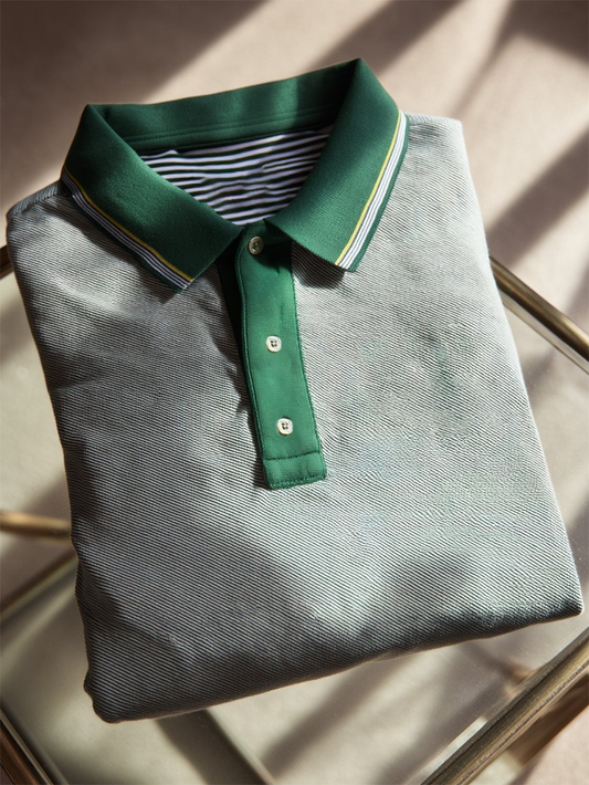Men's Business Casual Button Short Sleeve Polo Shirt