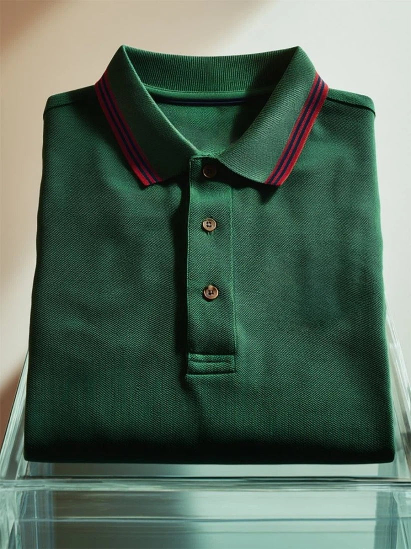 Men's Business Casual Button Short Sleeve Polo Shirt