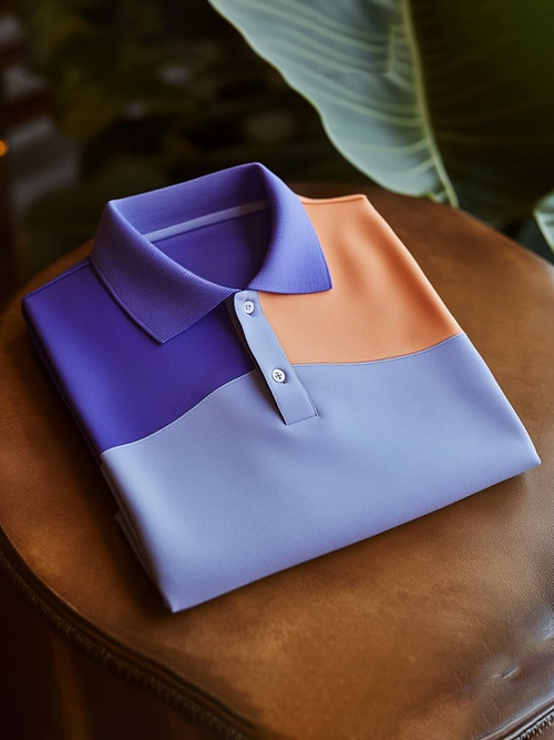 Men's Classic Business Logo Button Short Sleeve Polo Shirt