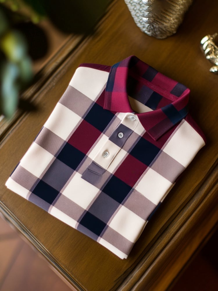 Men's Classic Business Logo Button Short Sleeve Polo Shirt