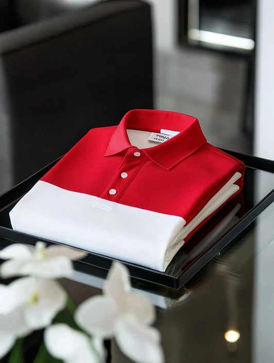 Men's Business Casual Embroidered   Button Short Sleeve Polo Shirt