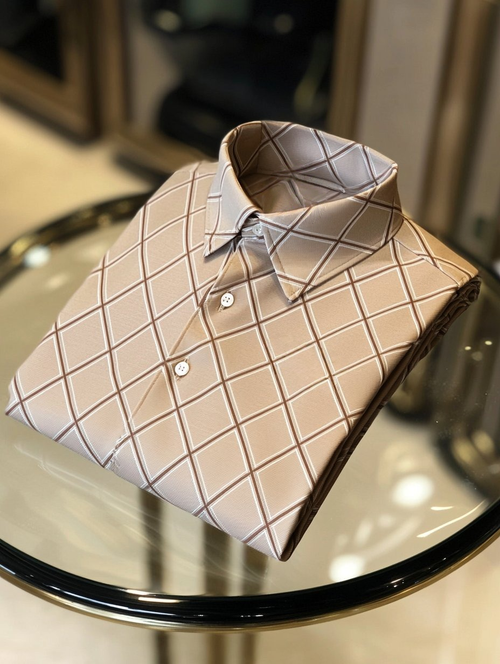 Men's Business Casual Embroidered   Button Short Sleeve Polo Shirt