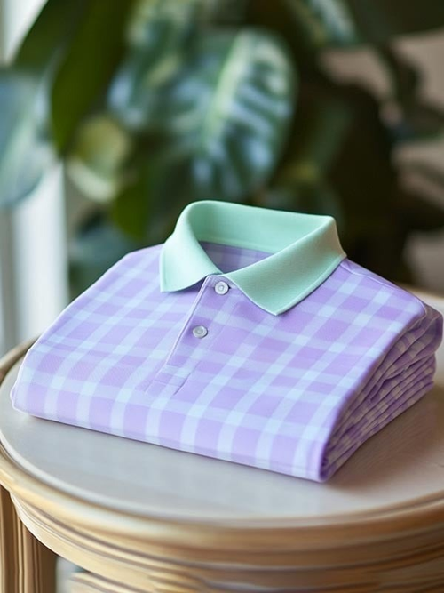 Men's Business Classic Striped Logo Short Sleeve Polo Shirt
