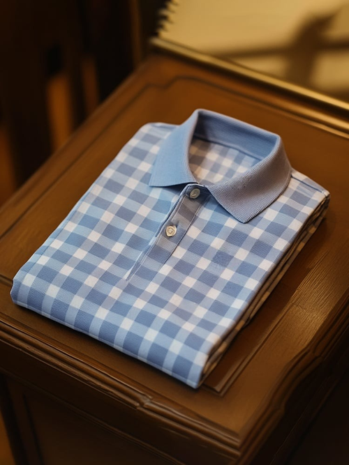 Men's Classic Business Logo Button Short Sleeve Polo Shirt