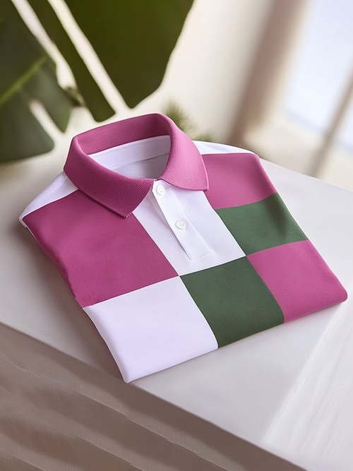 Men's Classic Business Logo Button Short Sleeve Polo Shirt