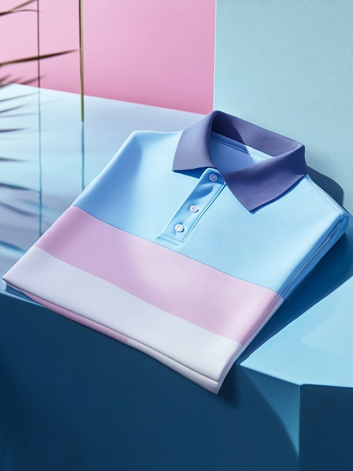 Men's Classic Business Logo Button Short Sleeve Polo Shirt