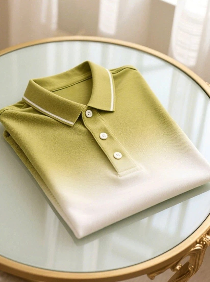 Men's Business Casual Button Short Sleeve Polo Shirt