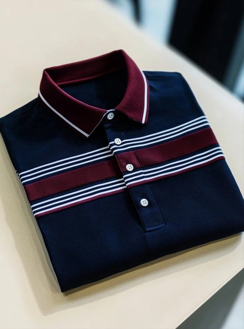 Men's Business Casual Button Short Sleeve Polo Shirt